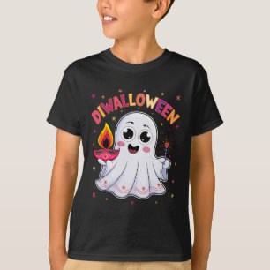 Diwalloween Diwali Halloween Fun Boo Ghost Lantaar T-shirt
