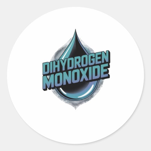 Diwaterstofmonoxide Ronde Sticker (Voorkant)