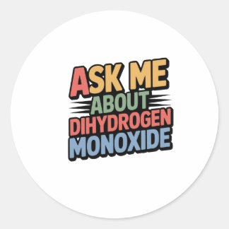 Diwaterstofmonoxide Ronde Sticker