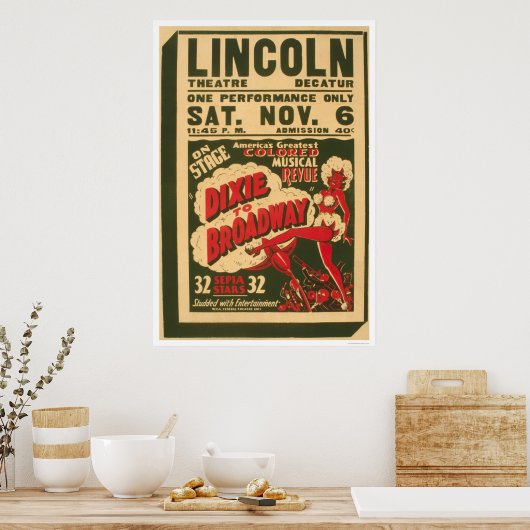 Dixie aan Broadway 1937 WPA Poster (Keuken)