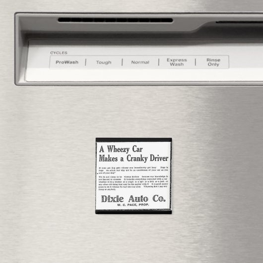  Dixie Auto Advertentie 1923 Wheezy Auto Magneet (Insitu (Vaatwasser))