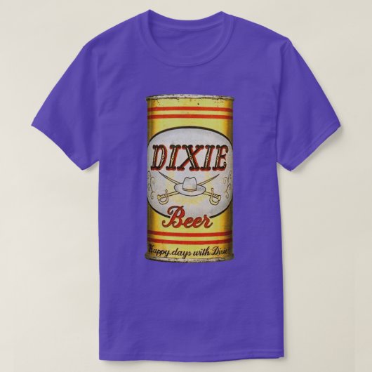 Dixie Beer Can Funny T T-shirt (Design voorkant)