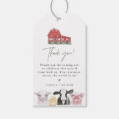 DIXIE Country Red Barn Boerderij Animal Baby showe Cadeaulabel (Voorkant)
