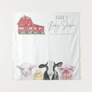 DIXIE Country Red Barn Boerderij Animal Baby showe Wandkleed