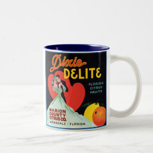  dixie fijn fruitkrateletiket tweekleurige koffiemok