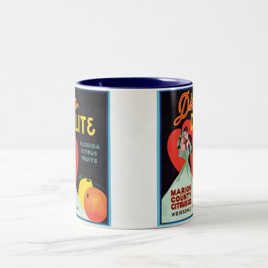  dixie fijn fruitkrateletiket tweekleurige koffiemok (Center)