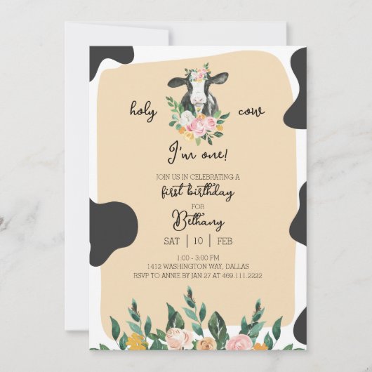 DIXIE Koe eerste uitnodiging (Voorkant)