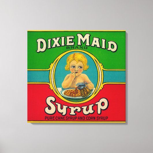Dixie Maid Syrup LabelCairo, GA Canvas Afdruk (Voorkant)