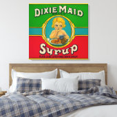 Dixie Maid Syrup LabelCairo, GA Canvas Afdruk (Insitu (Slaapkamer))