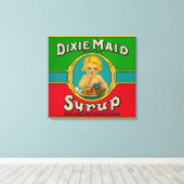 Dixie Maid Syrup LabelCairo, GA Canvas Afdruk (Insitu (Houten vloer))