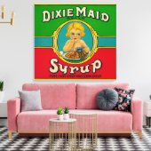Dixie Maid Syrup LabelCairo, GA Canvas Afdruk (Insitu (Woonkamer))