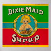 Dixie Maid Syrup LabelCairo, GA Poster (Voorkant)