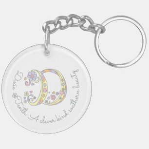Dixie monogram D naam en betekenis sleutelhanger