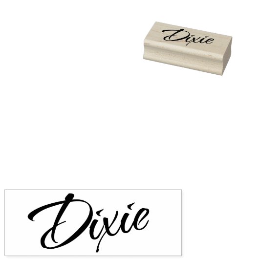 Dixie naam cursief script handtekening rubberstempel (Gestempeld)