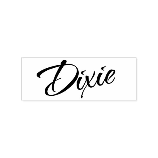 Dixie naam cursief script handtekening rubberstempel (Afrduk)