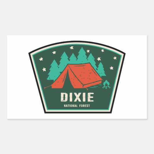 Dixie National Forest Camping Rechthoekige Sticker (Voorkant)