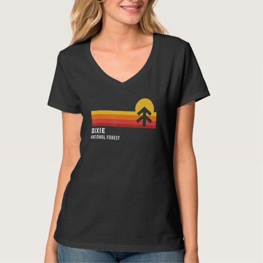 Dixie National Forest Utah Cool Retro Style Streep T-shirt (Voorkant)