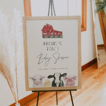 DIXIE Red Barn Boerderij Animal Baby shower Welkom