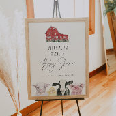 DIXIE Red Barn Boerderij Animal Baby shower Welkom Poster