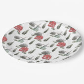 DIXIE Schattige Country Red Barn Baby Animals Papieren Bordje (Gekanteld)