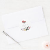 DIXIE Schattige Country Red Barn Baby Animals Ronde Sticker (Envelop)