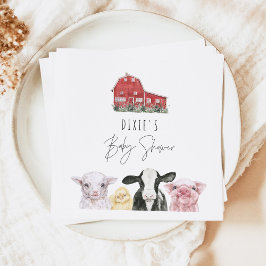 DIXIE Schattige Country Red Barn Baby Animals Servet