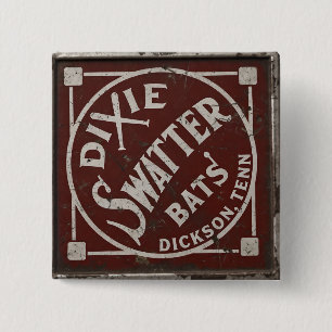 Dixie Swatters Dickson TN AH Leathers Bats Vierkante Button 5,1 Cm