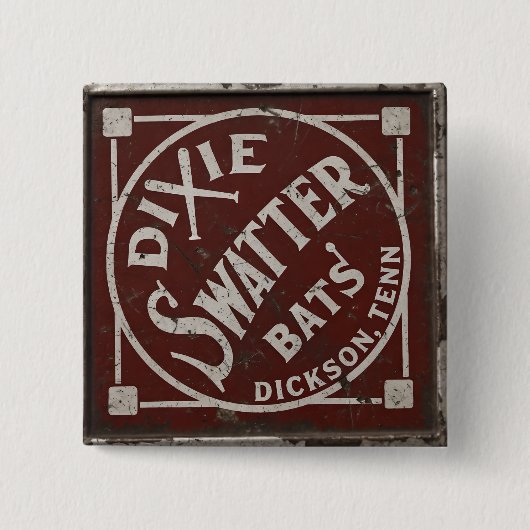 Dixie Swatters Dickson TN AH Leathers Bats Vierkante Button 5,1 Cm (Voorkant)