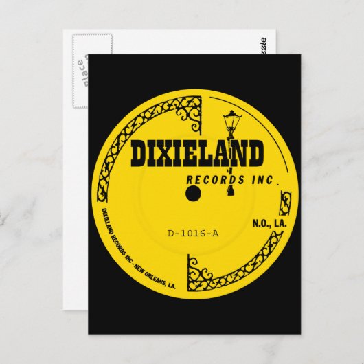 Dixieland Records label Briefkaart (Voorkant / Achterkant)