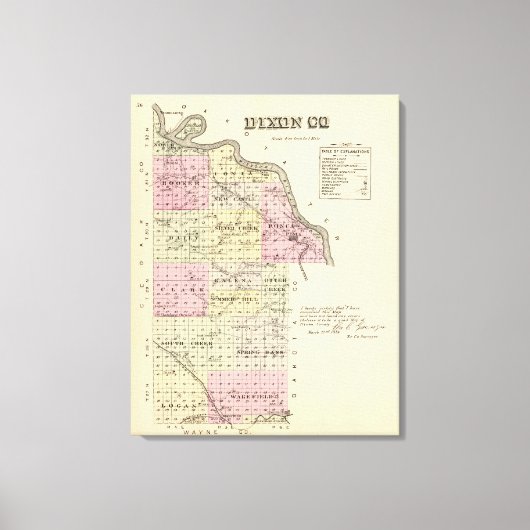 Dixon County, Nebraska Canvas Afdruk (Voorkant)