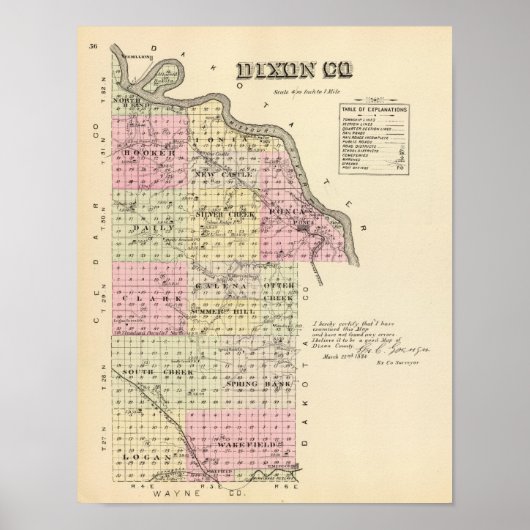 Dixon County, Nebraska Poster (Voorkant)