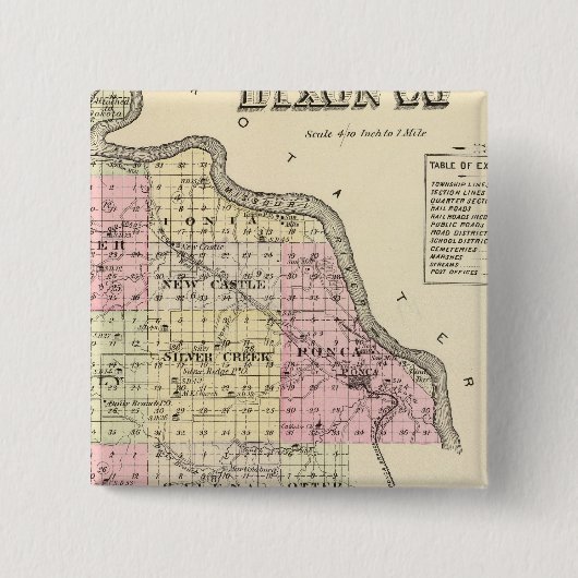Dixon County, Nebraska Vierkante Button 5,1 Cm (Voorkant)