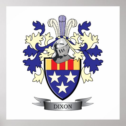Dixon Family Crest Coat of Arms Poster (Voorkant)