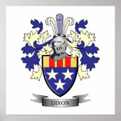 Dixon Family Crest Coat of Arms Poster (Voorkant)