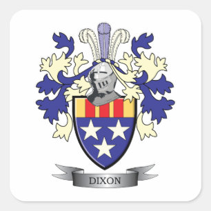 Dixon Family Crest Coat of Arms Vierkante Sticker