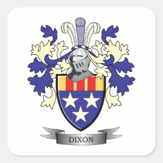 Dixon Family Crest Coat of Arms Vierkante Sticker