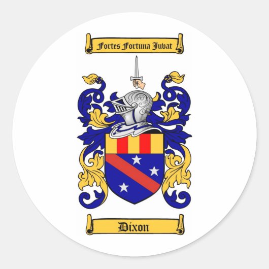 DIXON FAMILY CREST - DIXON WAPEN RONDE STICKER (Voorkant)