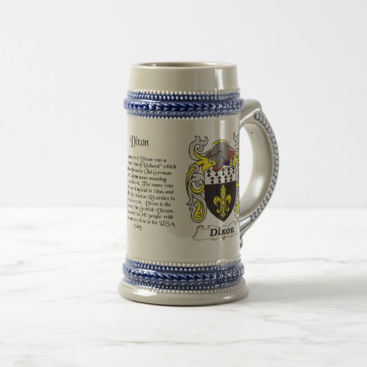 Dixon Family Crest Stein Bierpul (Voorkant rechts)