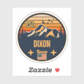 Dixon, Iowa, Verenigde Staten Sticker (Vel)