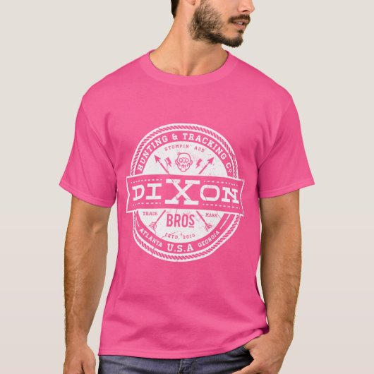 Dixon verontruste zombie op jacht naar wit t-shirt (Voorkant)