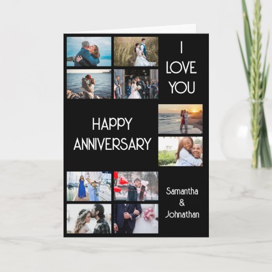 DIY 10 foto verjaardag bruiloft eenvoudig Kaart (Voorkant)