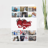 DIY 12 foto | Rode Hart Romantische Verjaardag Chi Kaart (Voorkant)