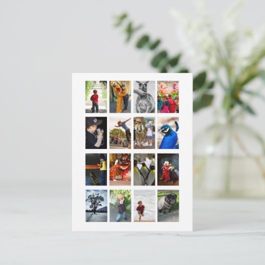 DIY 16 Photo Frame Memory Keepsake Template Feestdagenkaart (Staand voorkant)