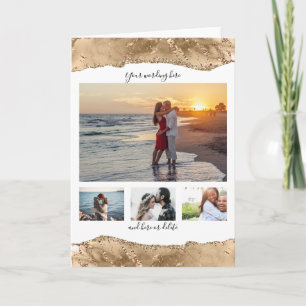 DIY 4 foto jubileum bruiloft marmer geode goud Kaart