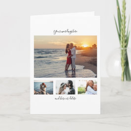 DIY 4 foto jubileum trouwvlakte minimalistisch Kaart