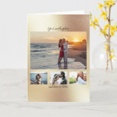 DIY 4 foto | Romantisch jubileum verloving Gold Kaart (Gele Bloem)