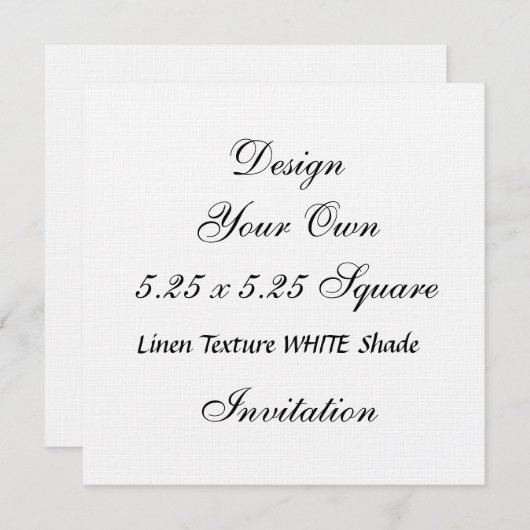 DIY 5.25 x 5.25 Linntextuur WHITE Shade Kaart (Voorkant / Achterkant)