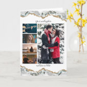 DIY 5 foto jubileum bruiloft marmer geode vert. Kaart (Gele Bloem)