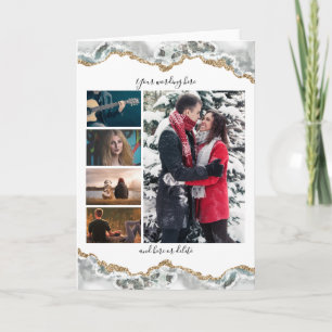 DIY 5 foto jubileum bruiloft marmer geode vert. Kaart
