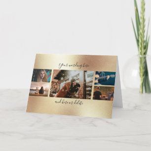 DIY 5 foto's trouwdag collage goulage Kaart